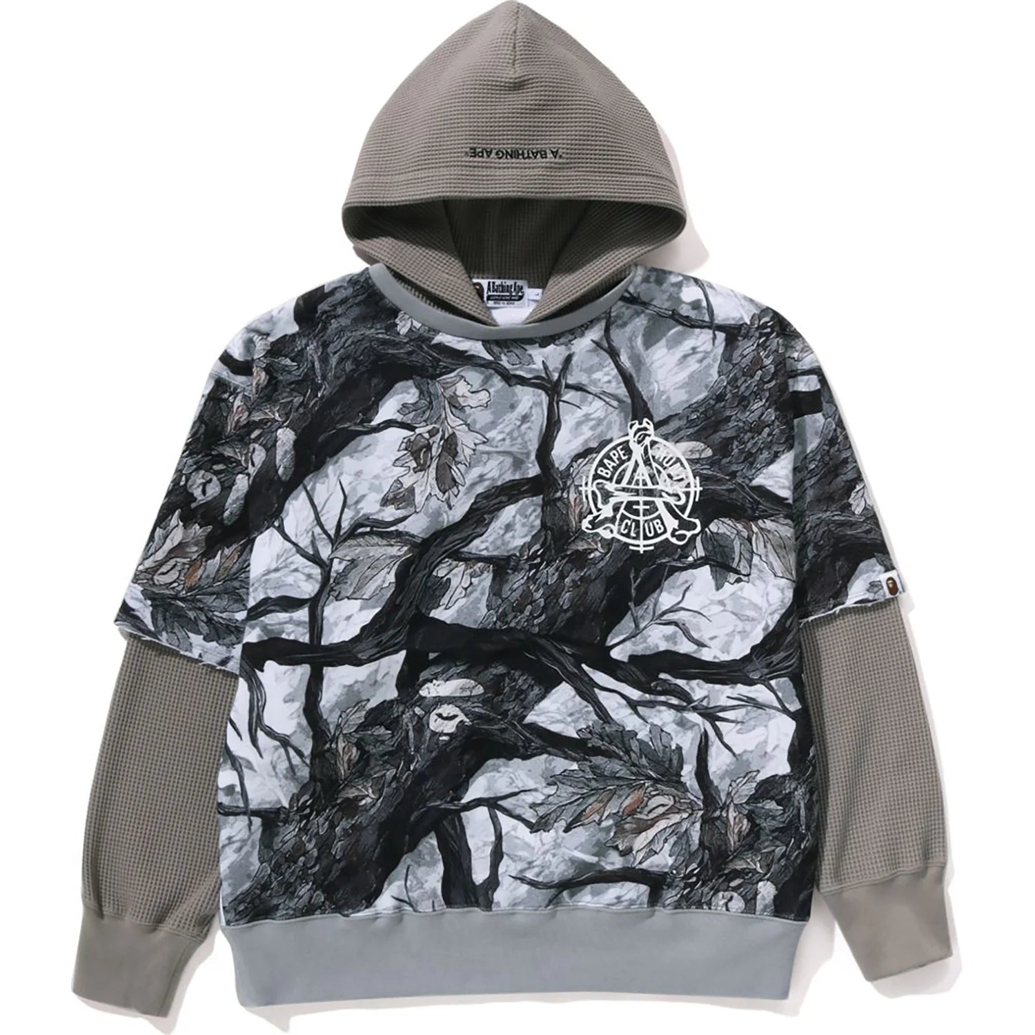 TREE EDGE CAMO LAYERED PULLOVER HOODIE MENS