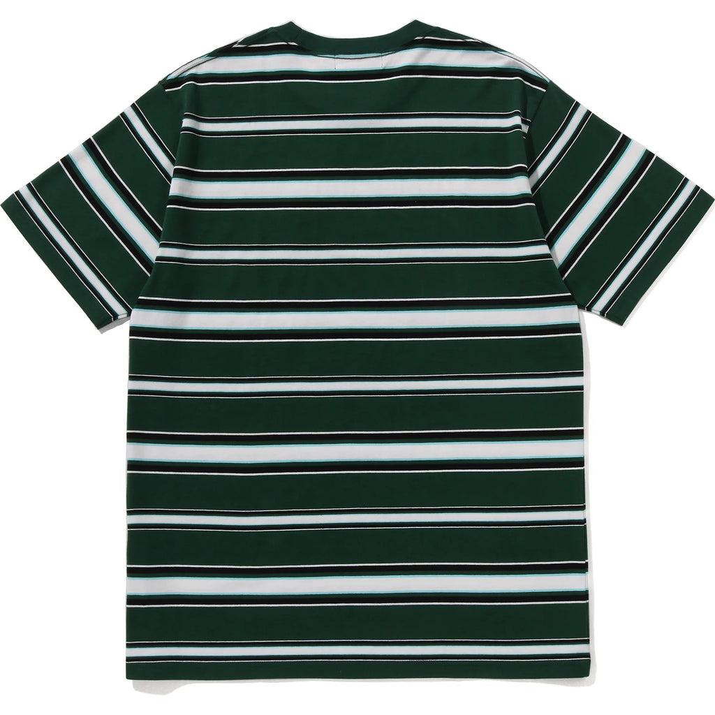 BAPE MENS APE HEAD COLLEGE STRIPE TEE