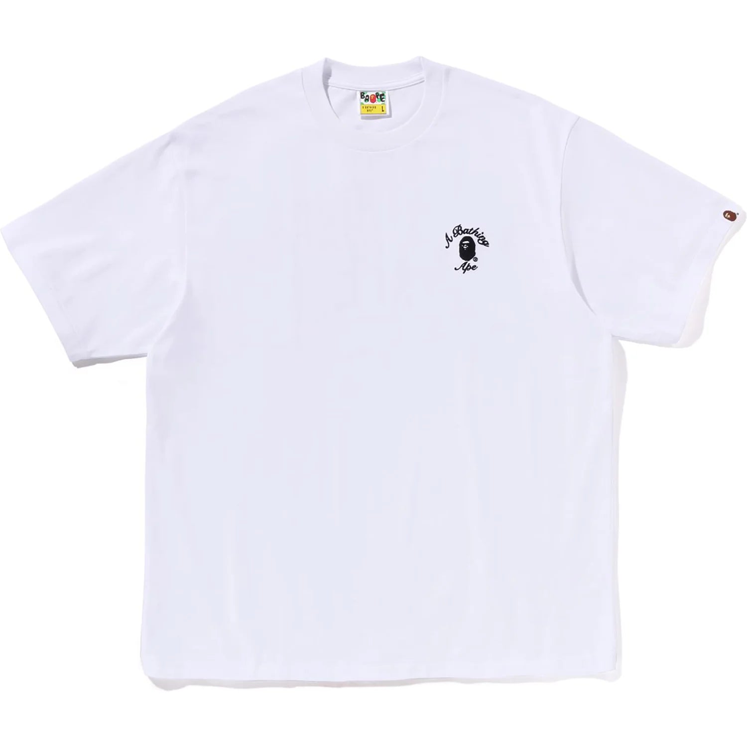 BAPE MENS ONE POINT APE HEAD COLLEGE RELAXED FIT T-SHIRT