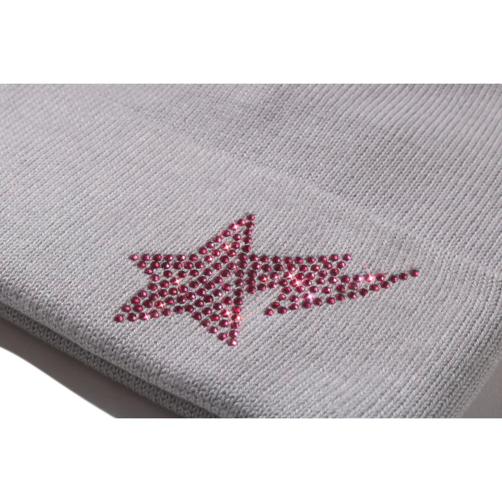 SIDE CRYSTAL STA KNIT CAP LADIES