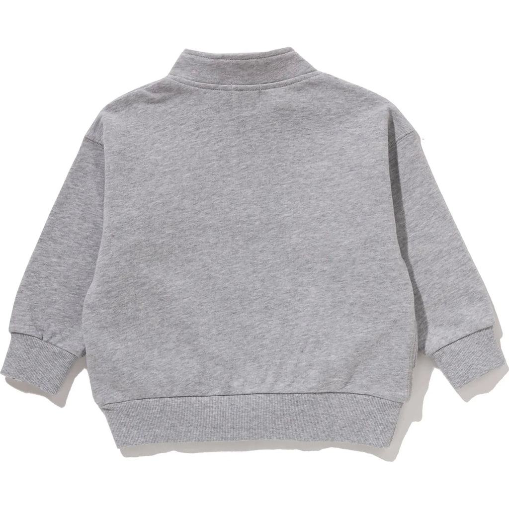 BAPE EMBROIDERY PATCH RELAXED FIT HALF ZIP SWEATSHIRT KIDS