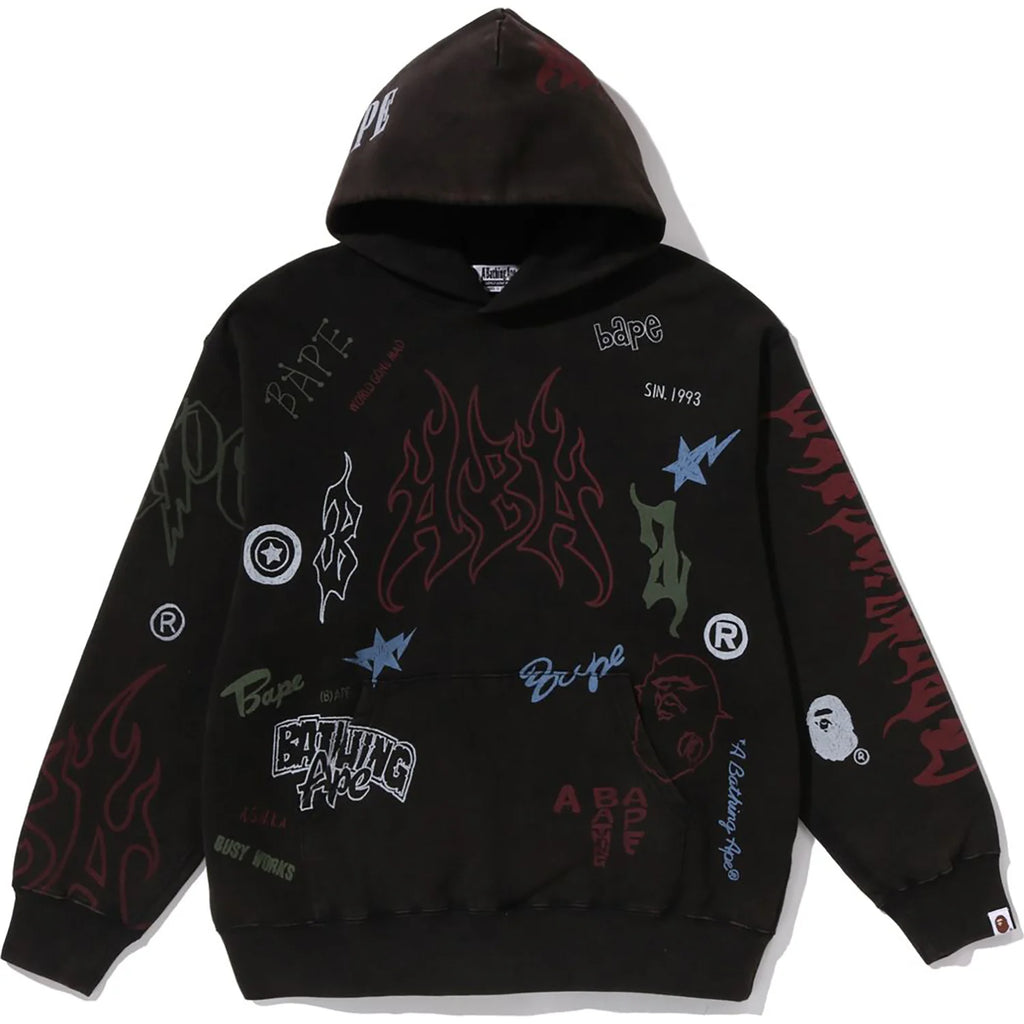 ALLOVER PRINT RELAXED FIT PULLOVER HOODIE MENS