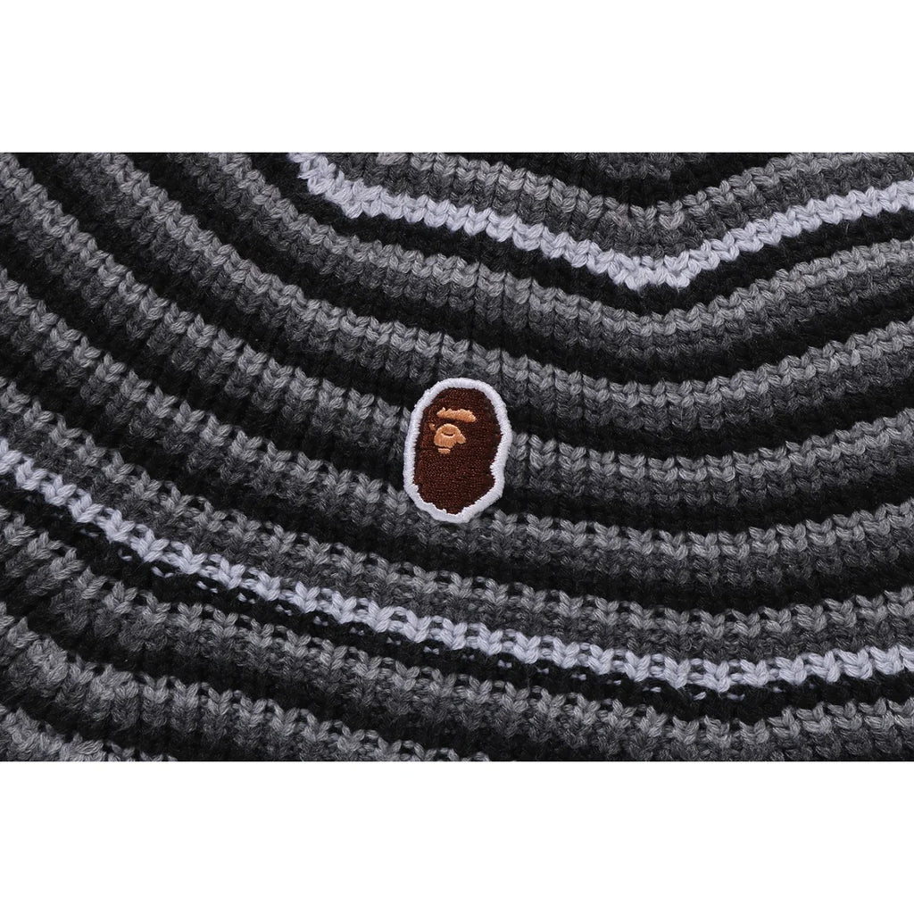 APE HEAD ONE POINT STRIPE KNIT HAT MENS