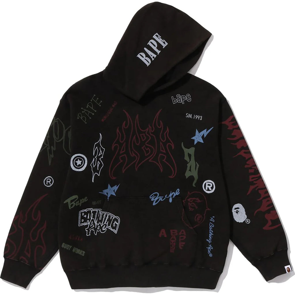 ALLOVER PRINT RELAXED FIT PULLOVER HOODIE MENS