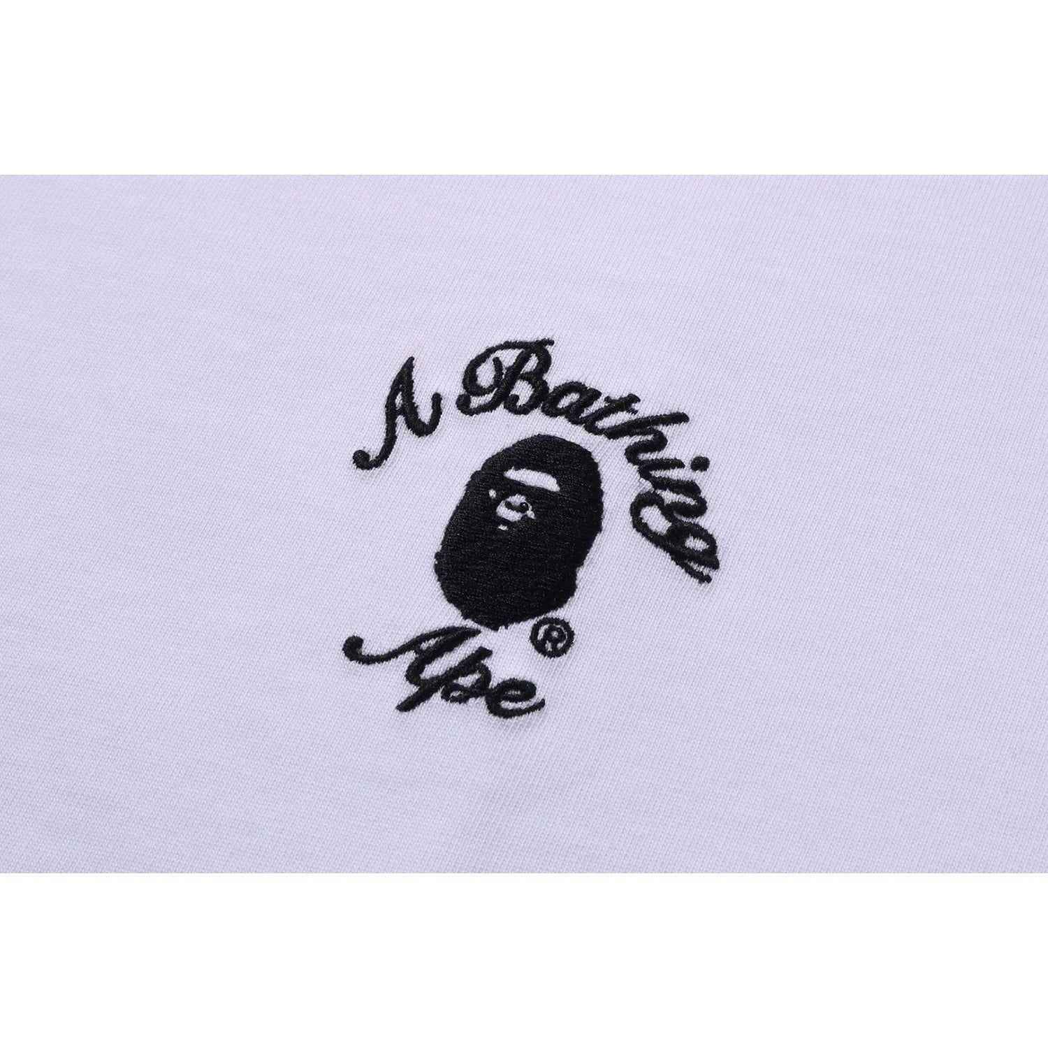 BAPE MENS ONE POINT APE HEAD COLLEGE RELAXED FIT T-SHIRT