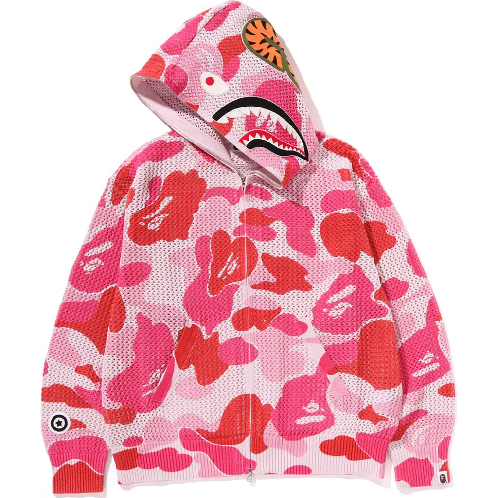 ABC CAMO CROCHET RELAXED FIT SHARK FULL ZIP HOODIE MENS