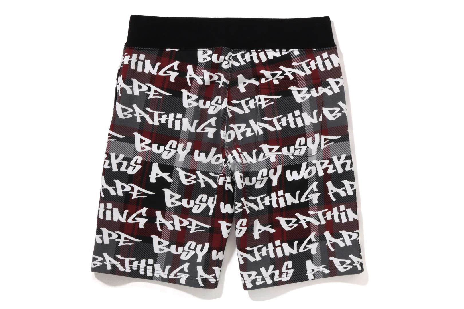 BAPE GRAFFITI CHECK SWEAT SHORTS MENS