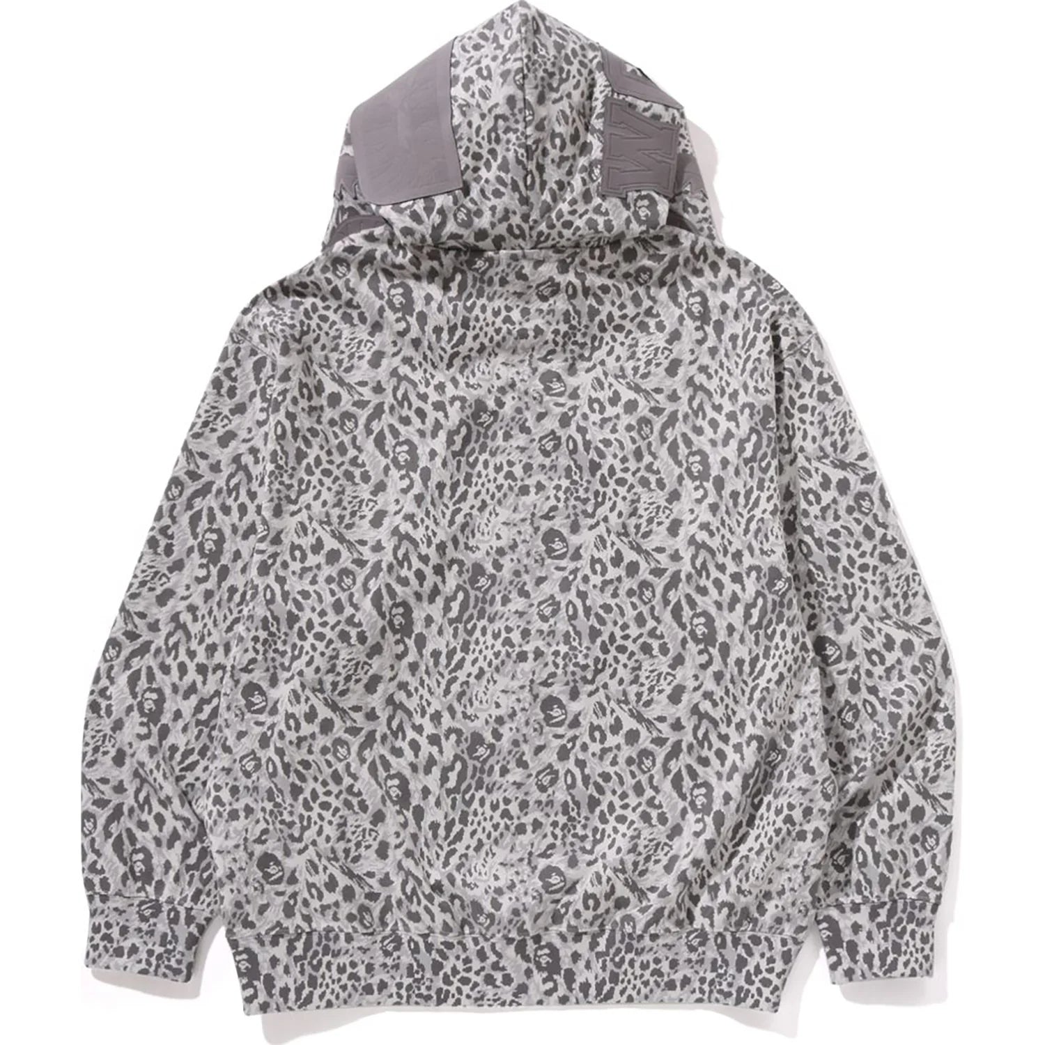 WILD LEOPARD PATTERN SHARK RELAXED FIT FULL ZIP HOODIE MENS