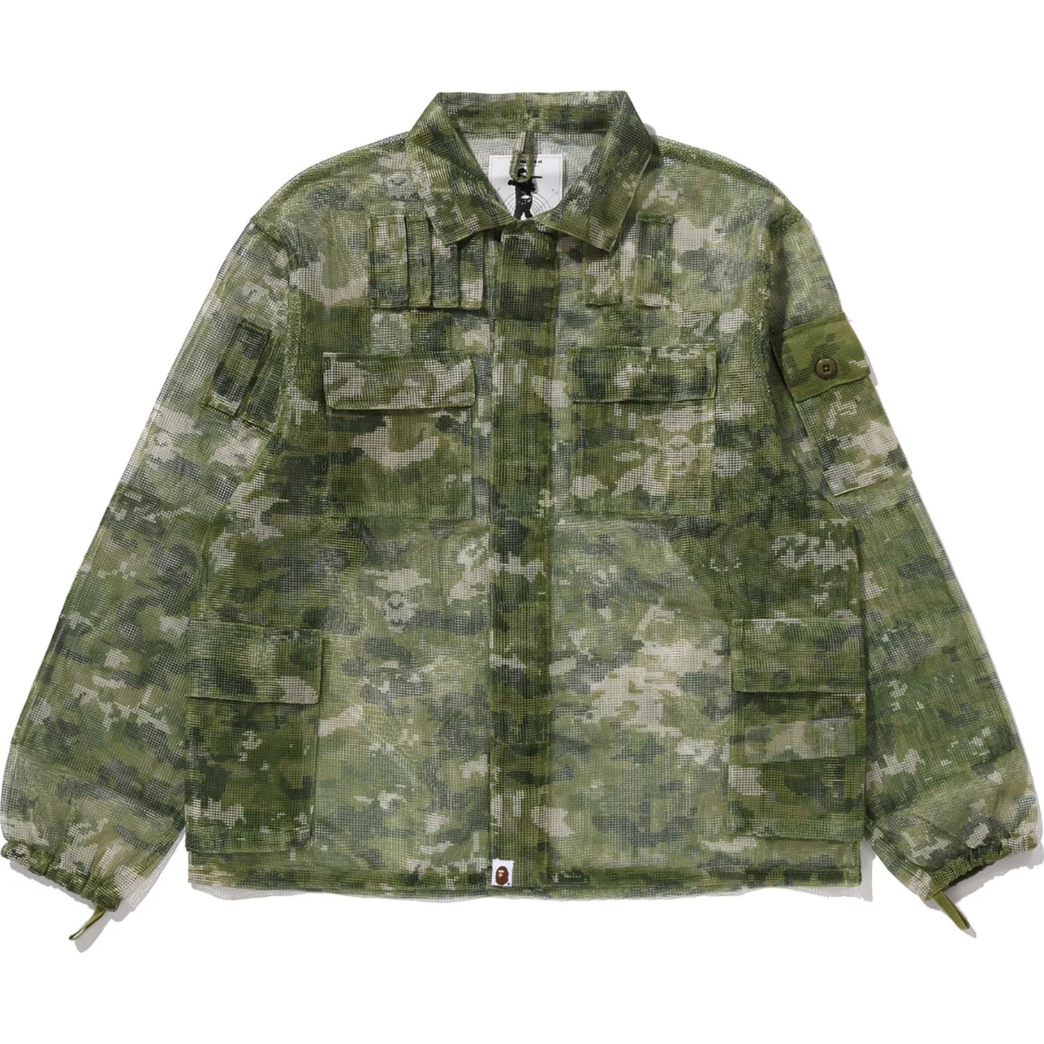 MULTI PIXEL CAMO MASK HOODED SHIRT JACKET MENS