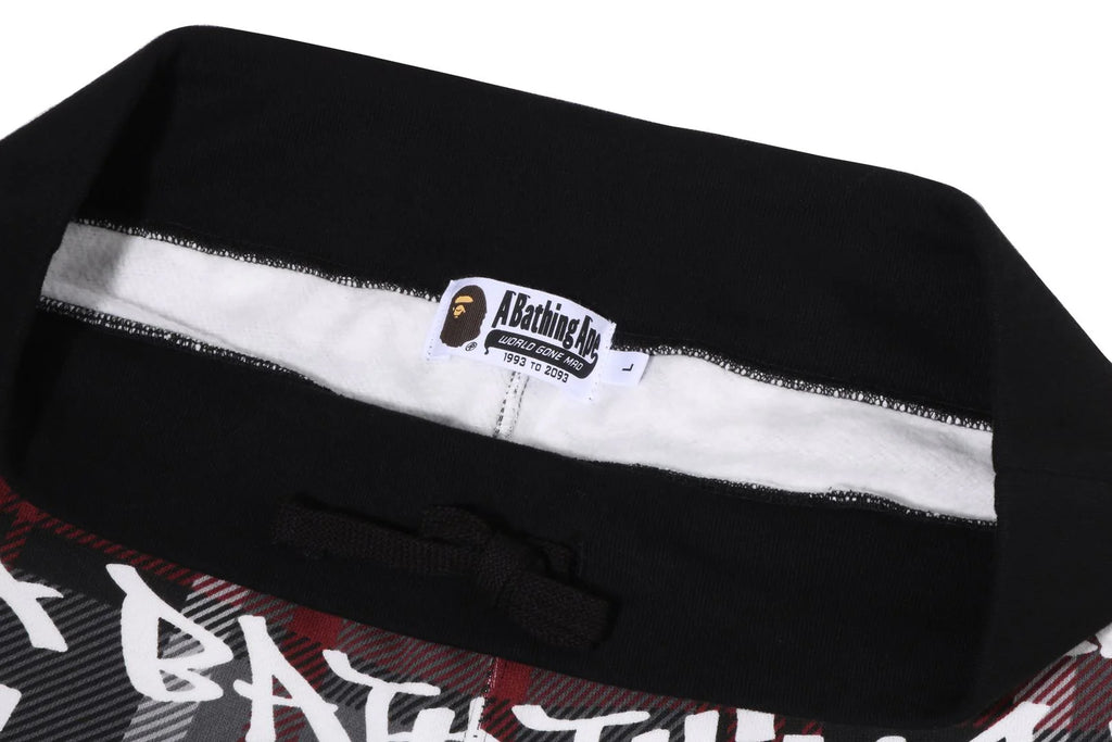 BAPE GRAFFITI CHECK SWEAT SHORTS MENS