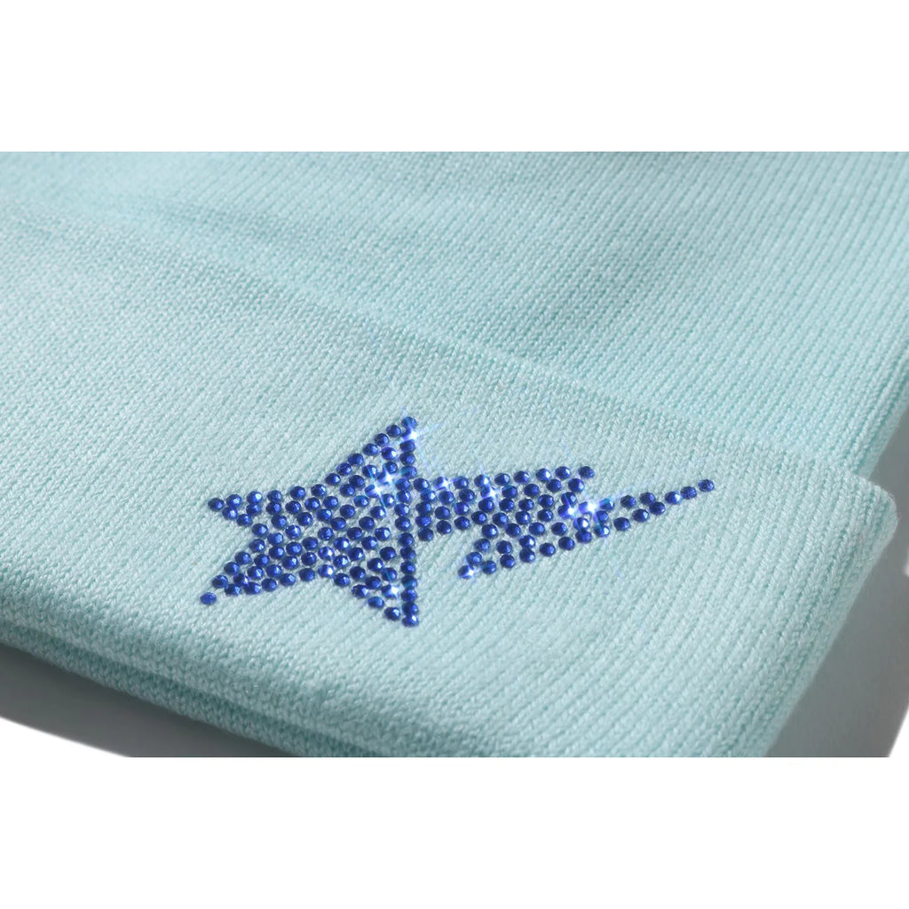 SIDE CRYSTAL STA KNIT CAP LADIES