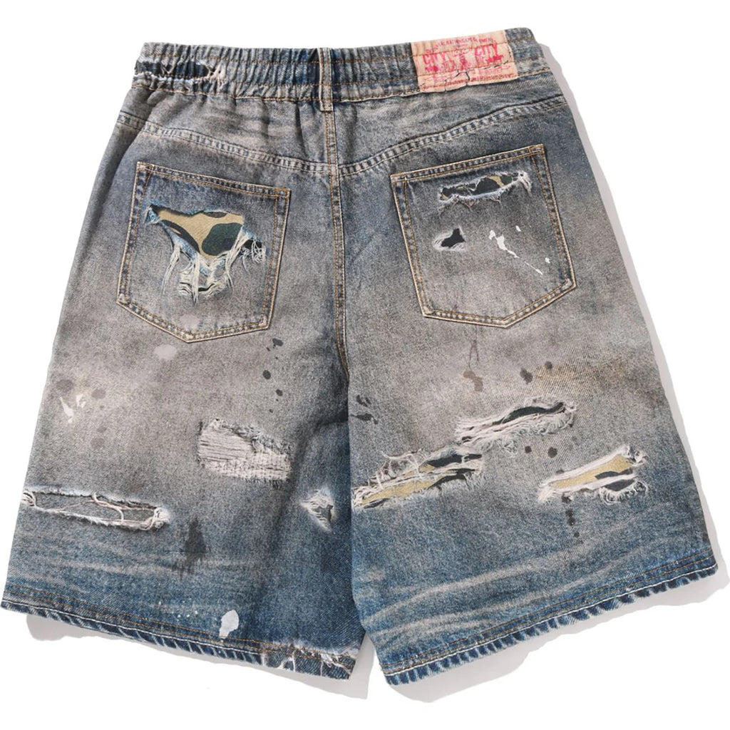 BAPE STA FAKE PRINT RELAXED FIT SHORTS MENS