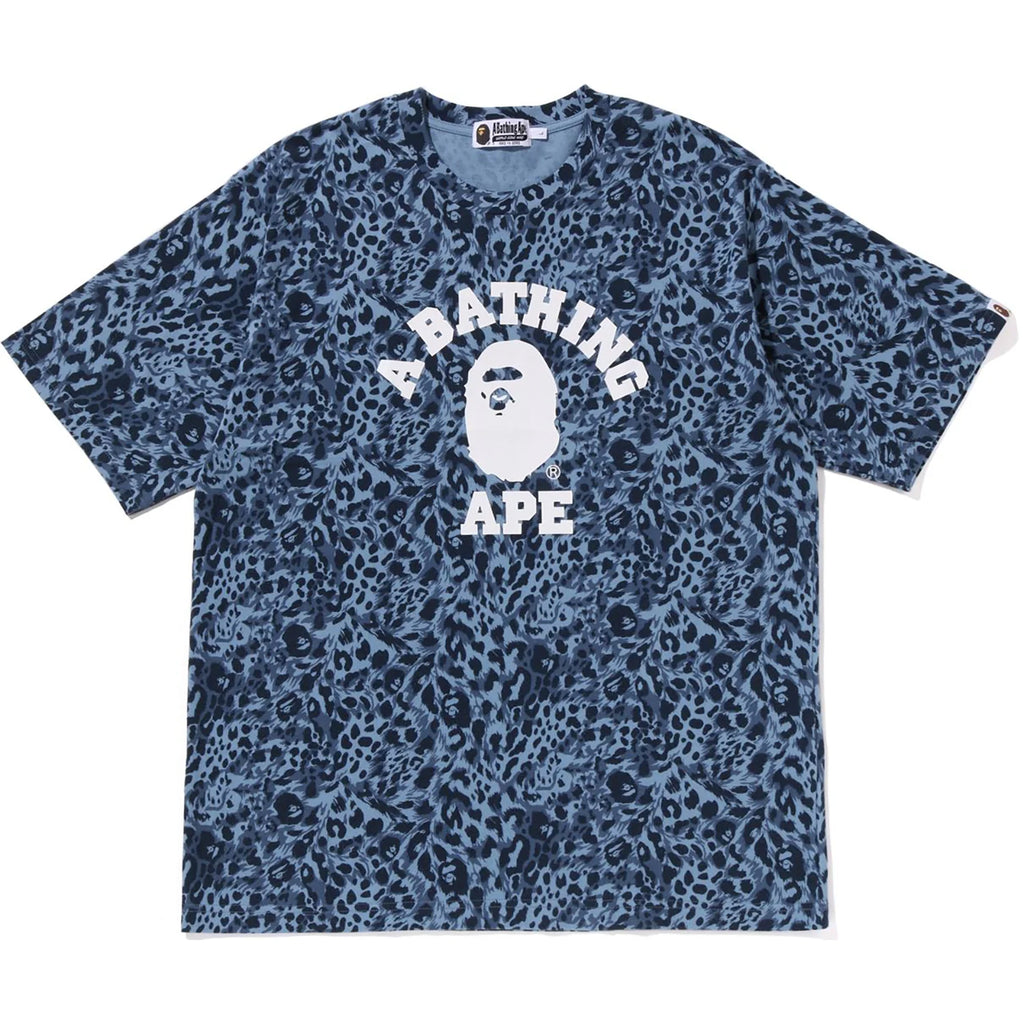 WILD LEOPARD PATTERN COLLEGE RELAXED FIT TEE MENS