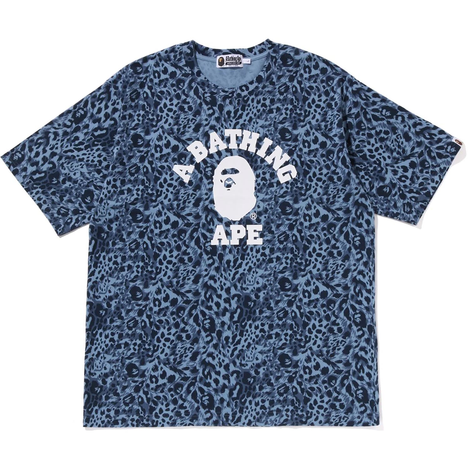 WILD LEOPARD PATTERN COLLEGE RELAXED FIT TEE MENS