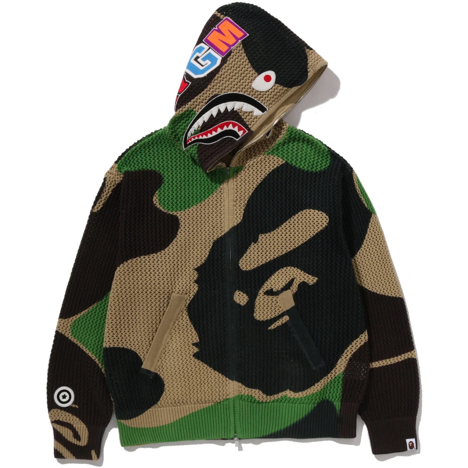 ABC CAMO CROCHET SHARK RELAXED FIT FULL ZIP HOODIE MENS