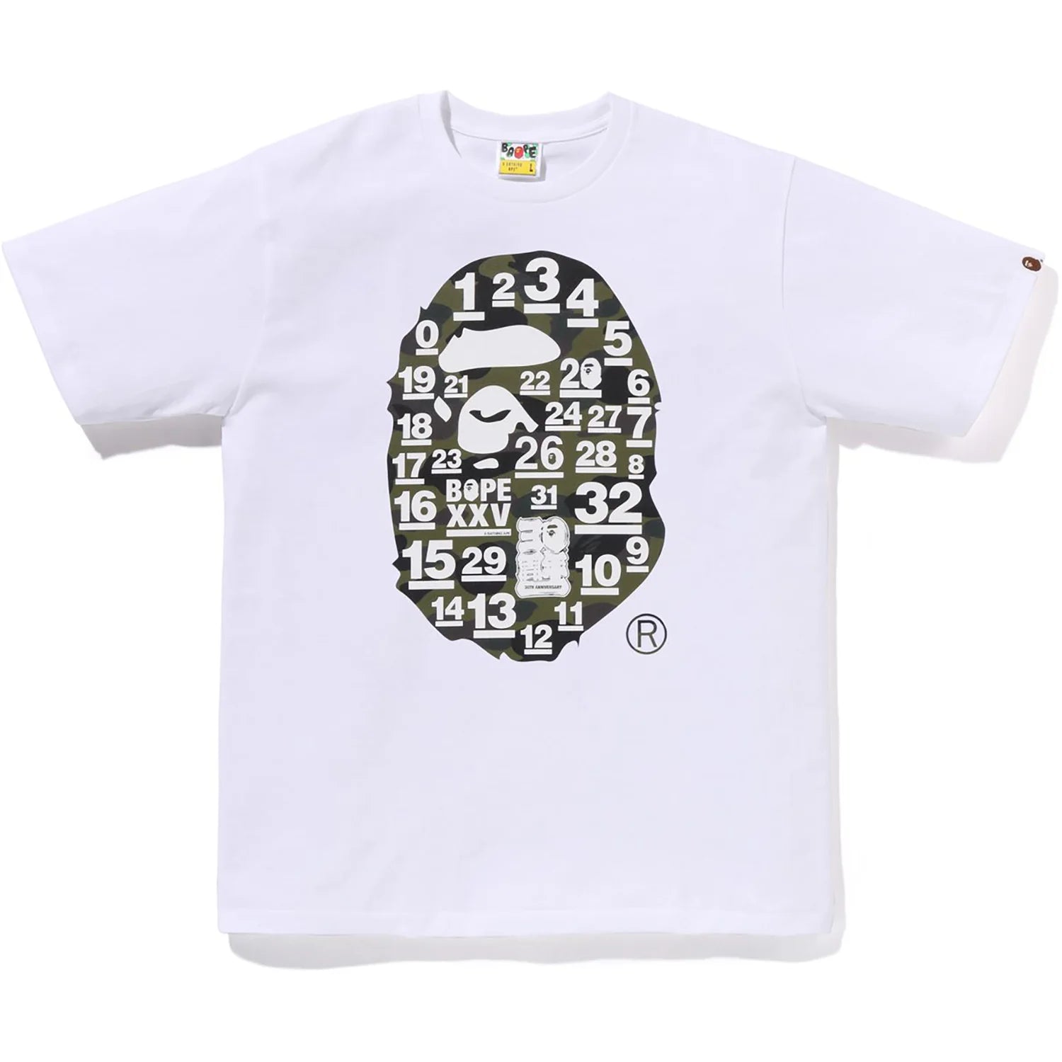 A BATHING APE 32ND ANNIV. 1ST CAMO BIG APE HEAD TEE MENS
