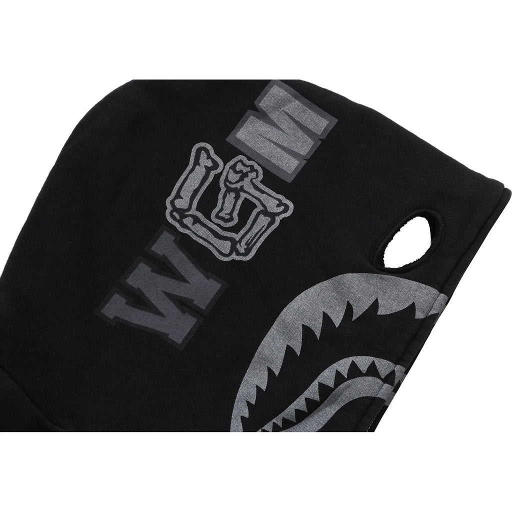 SKELETON SHARK HEAVY WASHED CROPPED FIT FULL ZIP HOODIE MENS
