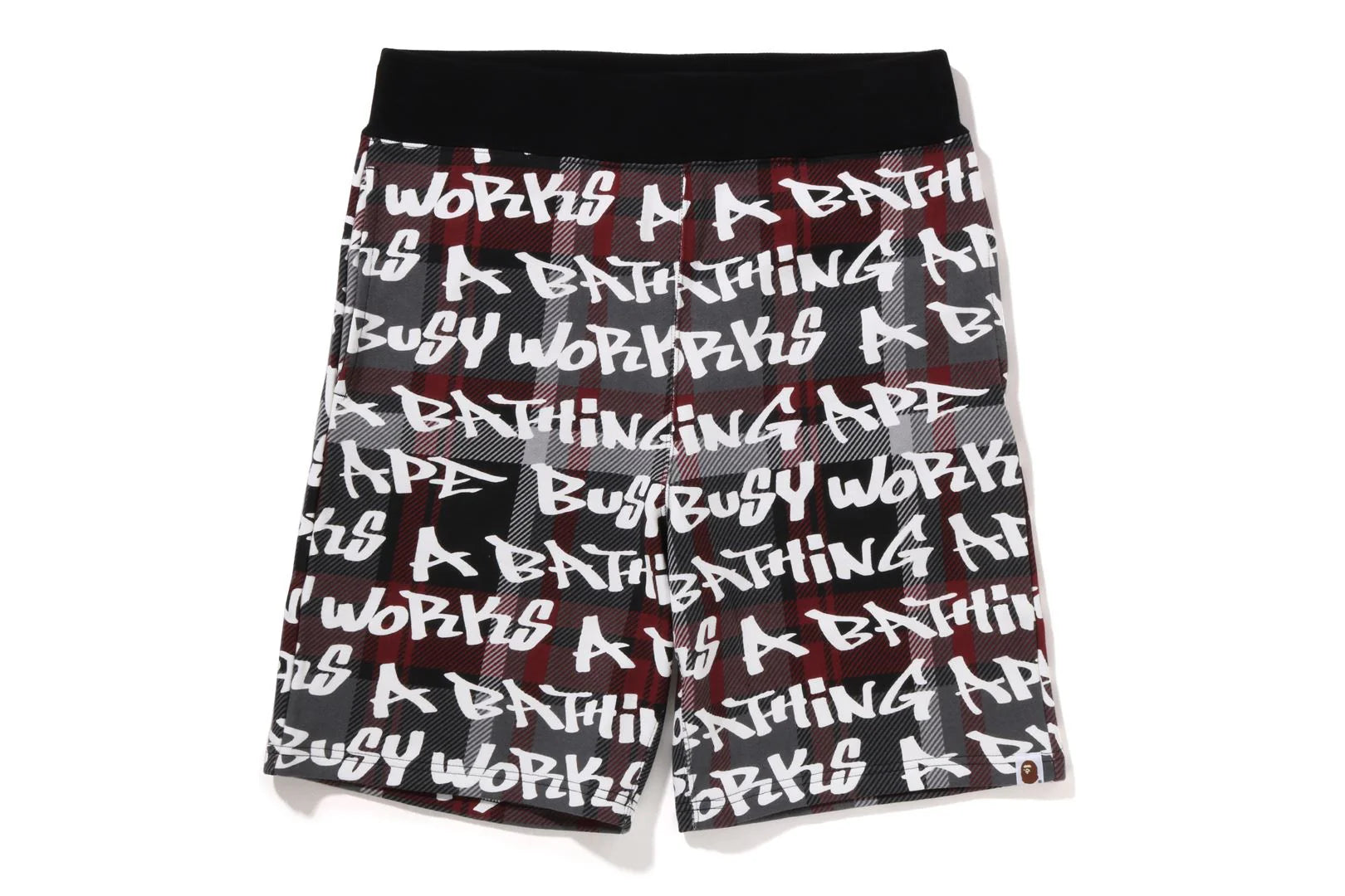 BAPE GRAFFITI CHECK SWEAT SHORTS MENS