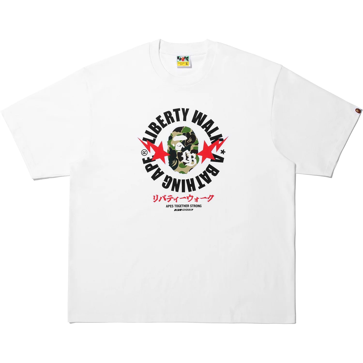 BAPE X LIBERTY WALK ABC CAMO APE HEAD RELAXED FIT TEE MENS