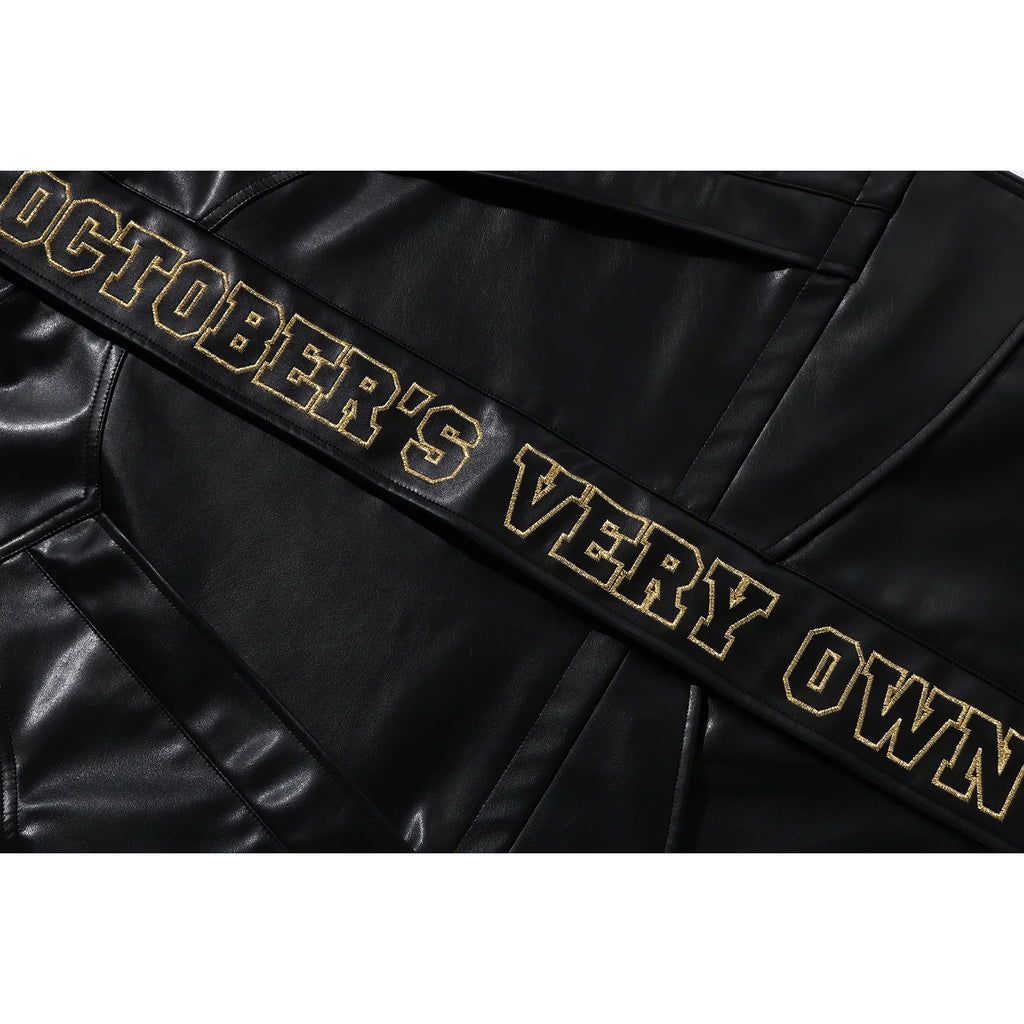 BAPE X OVO SYNTHETIC WASHABLE LEATHER SNOWBOARD JACKET MENS