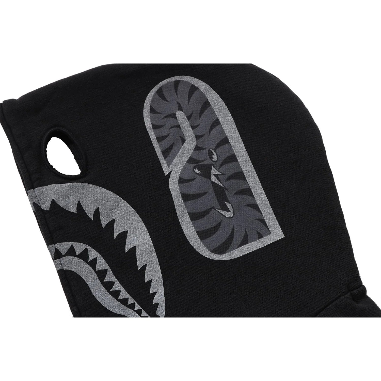 SKELETON SHARK HEAVY WASHED CROPPED FIT FULL ZIP HOODIE MENS