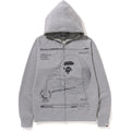 BAPE OVERPRINTED FULL ZIP HOODIE MENS