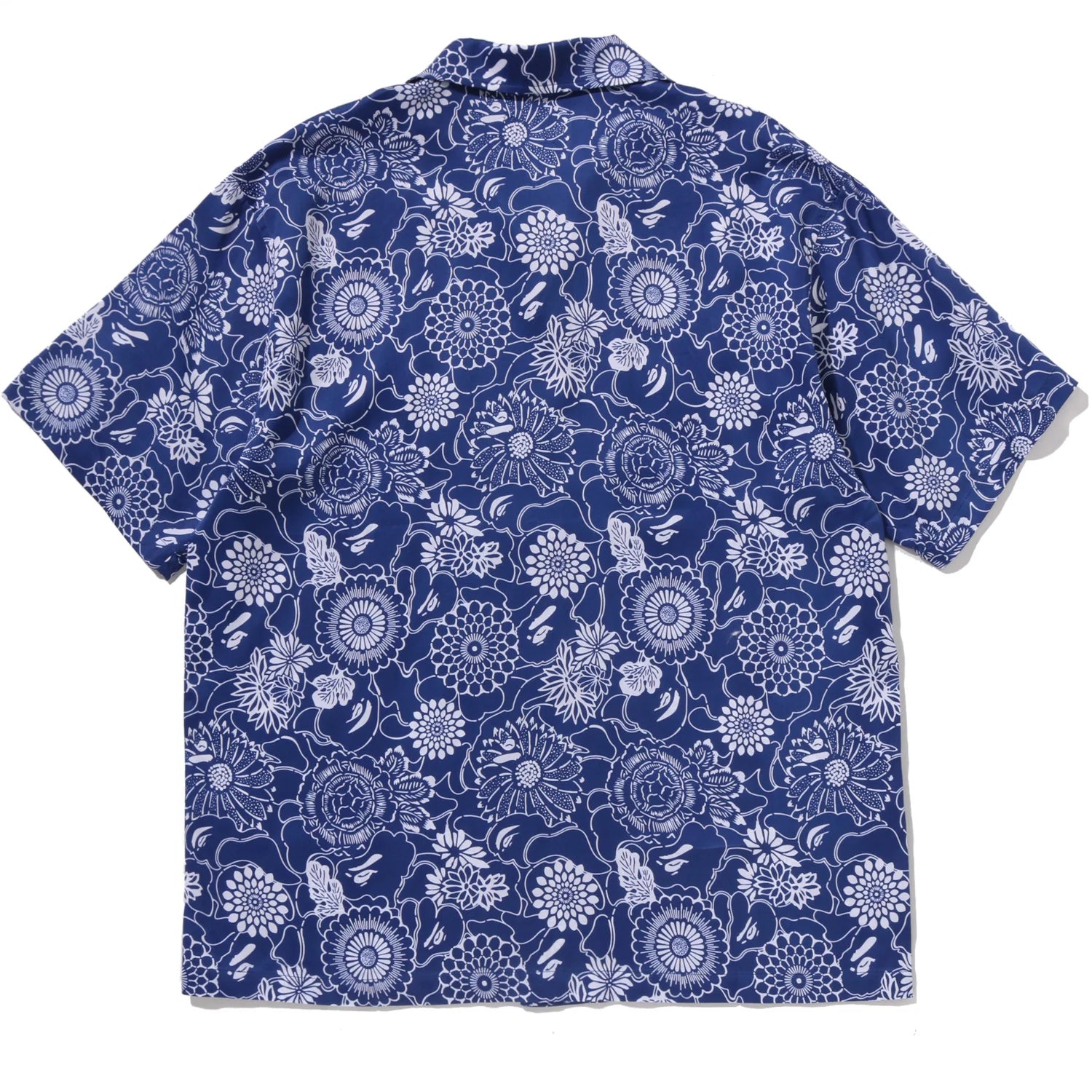 JAPANESE INDIGO ART CAMO OPEN COLLAR SS SHIRT MENS
