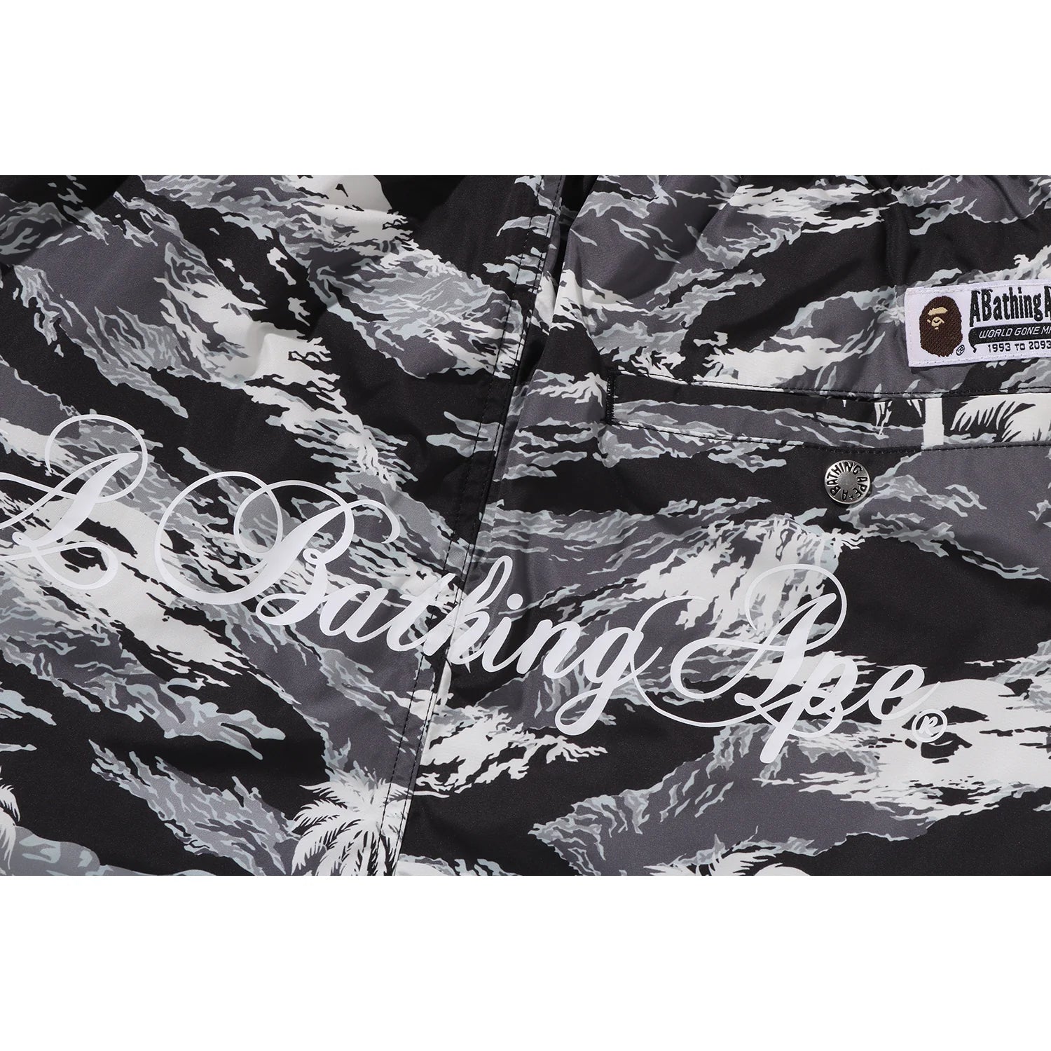 PALM TREE CAMO RELAXED FIT BEACH SHORTS MENS