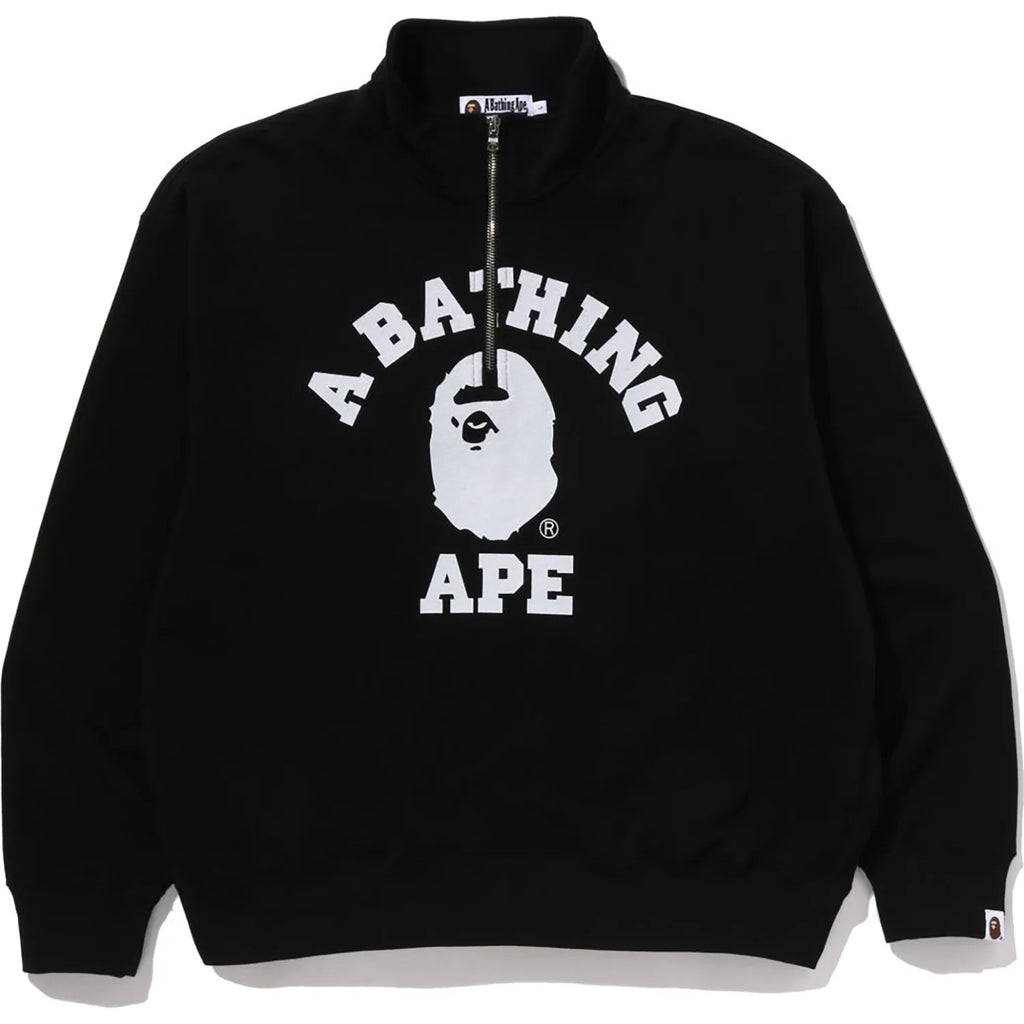 COLLEGE HALF ZIP RELAXED FIT CREWNECK SWEATSHIRT MENS