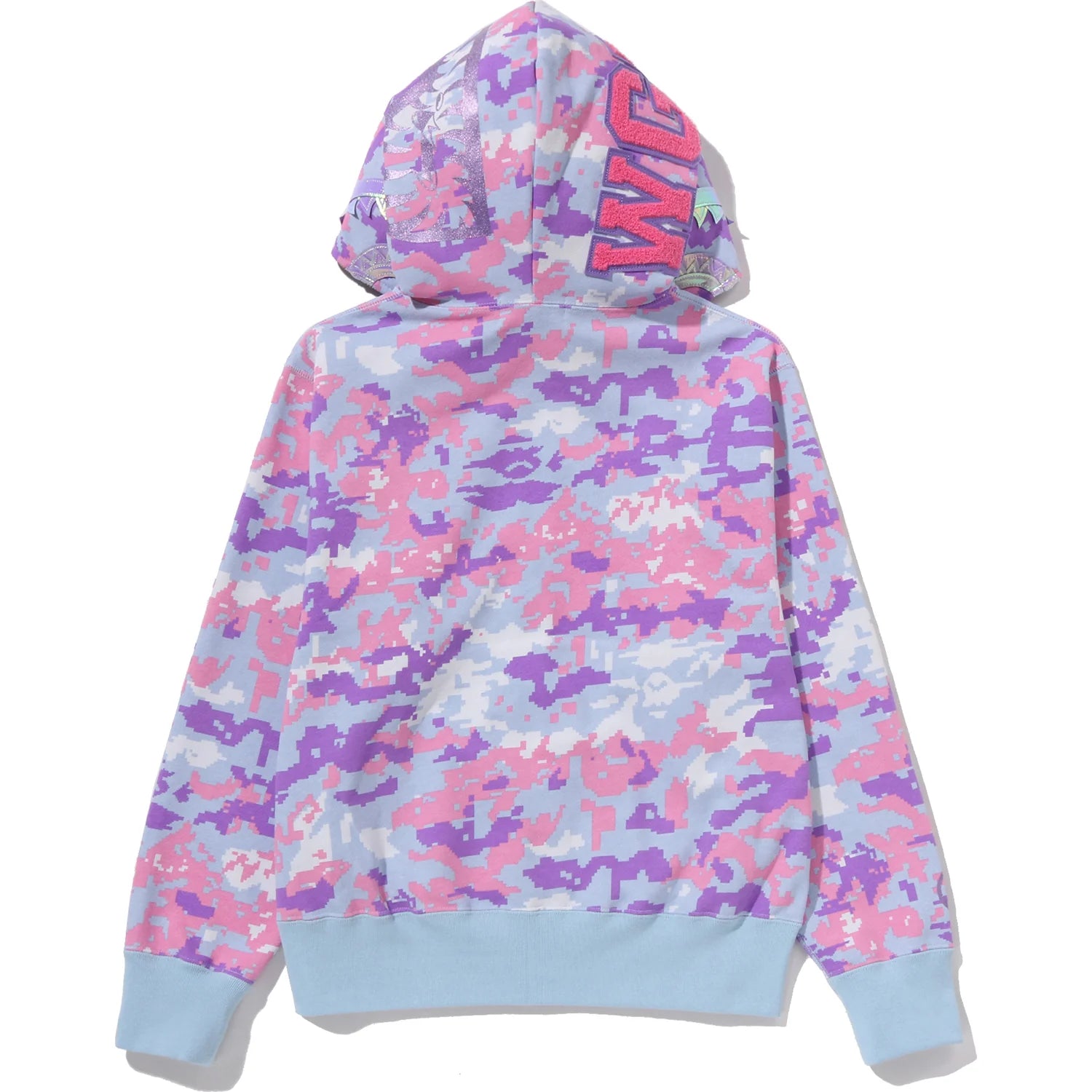 MULTI PIXEL CAMO SHARK FULL ZIP HOODIE LADIES