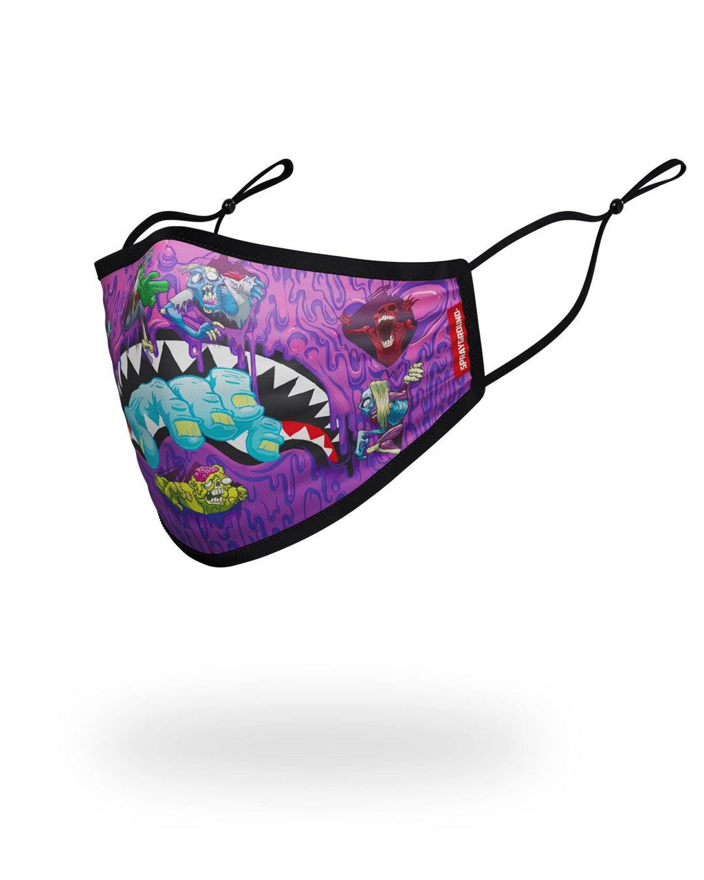 ADULT ZOMBIE SHARK FORM FITTING FACE MASK