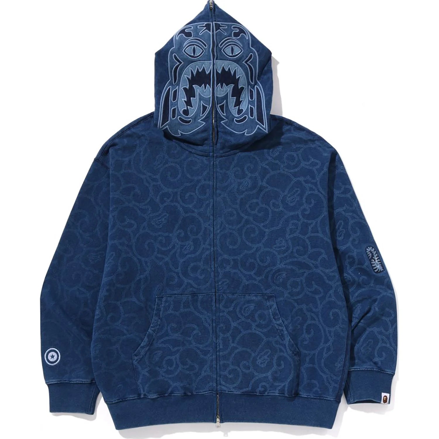 CLOUD CAMO TIGER UPCYCLED RELAXED FIT FULL ZIP HOODIE MENS