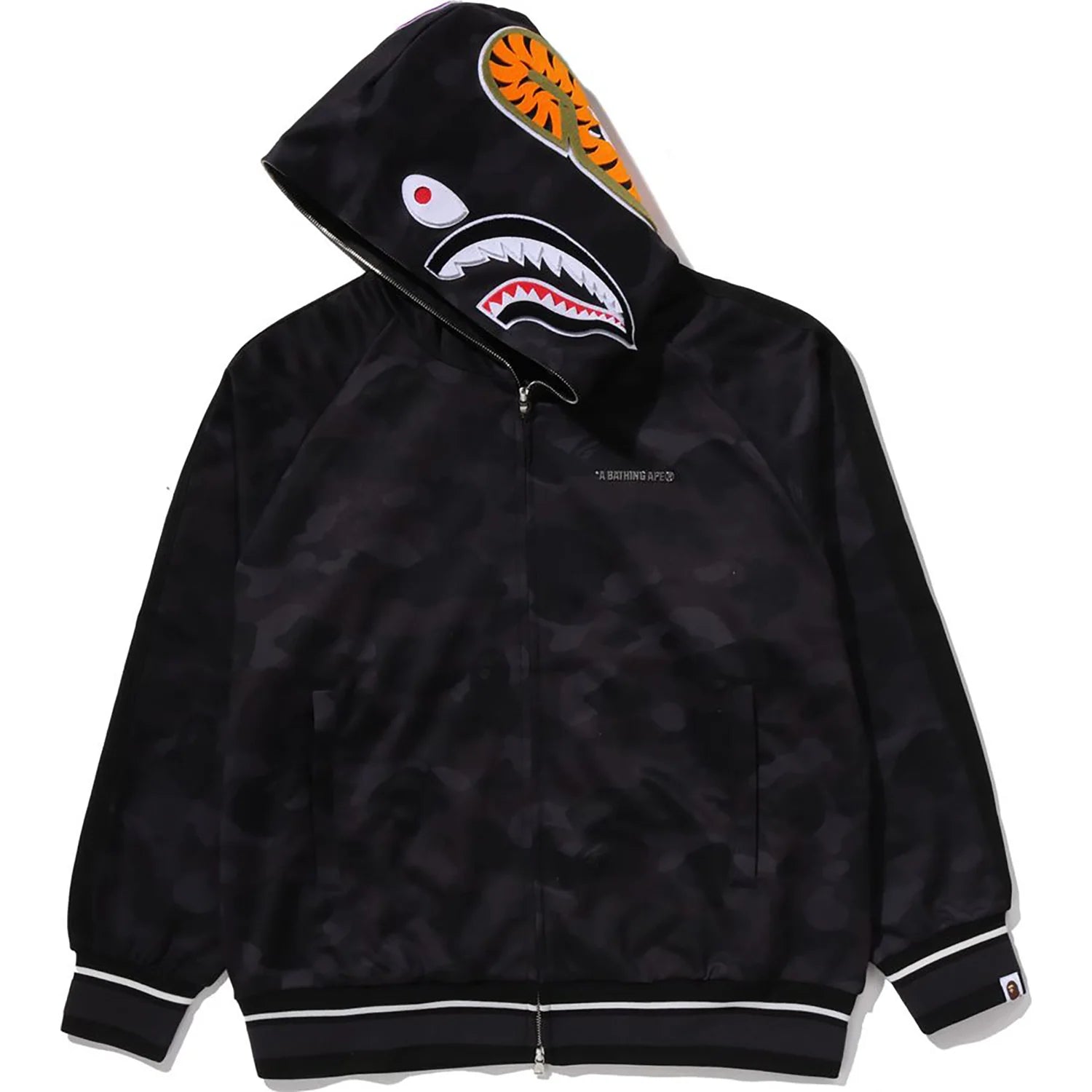 COLOR CAMO SHARK RELAXED FIT HOODIE TRACK JACKET MENS