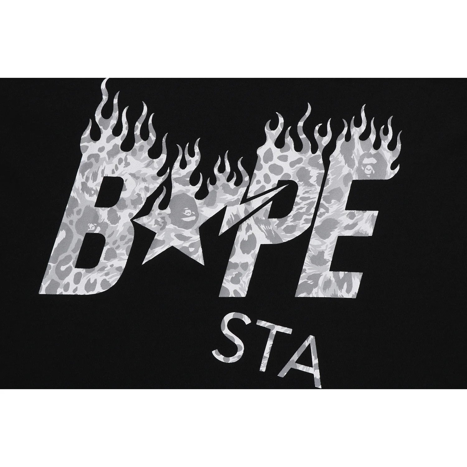 WILD LEOPARD PATTERN BAPE STA LOGO RELAXED FIT TEE MENS