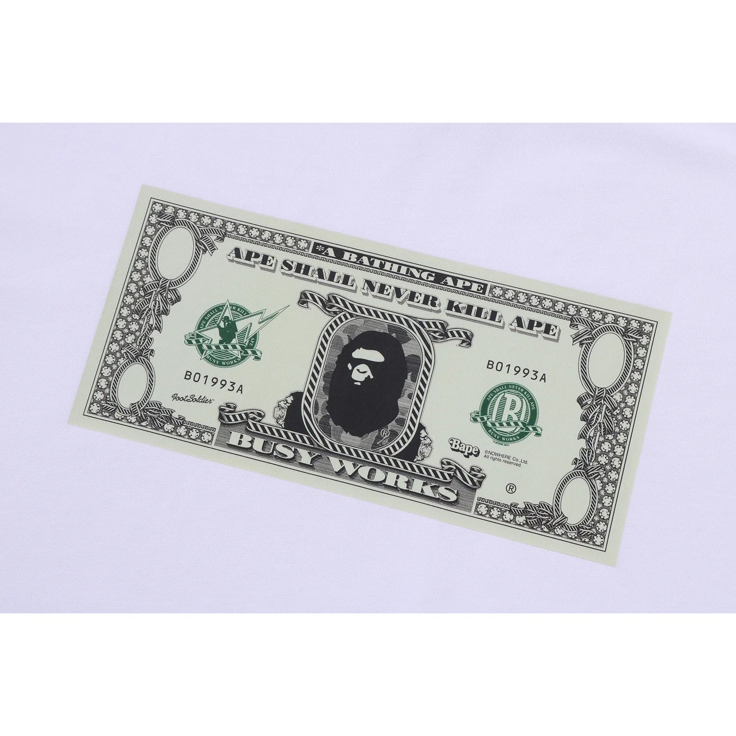 BAPE BANKNOTE TEE MENS