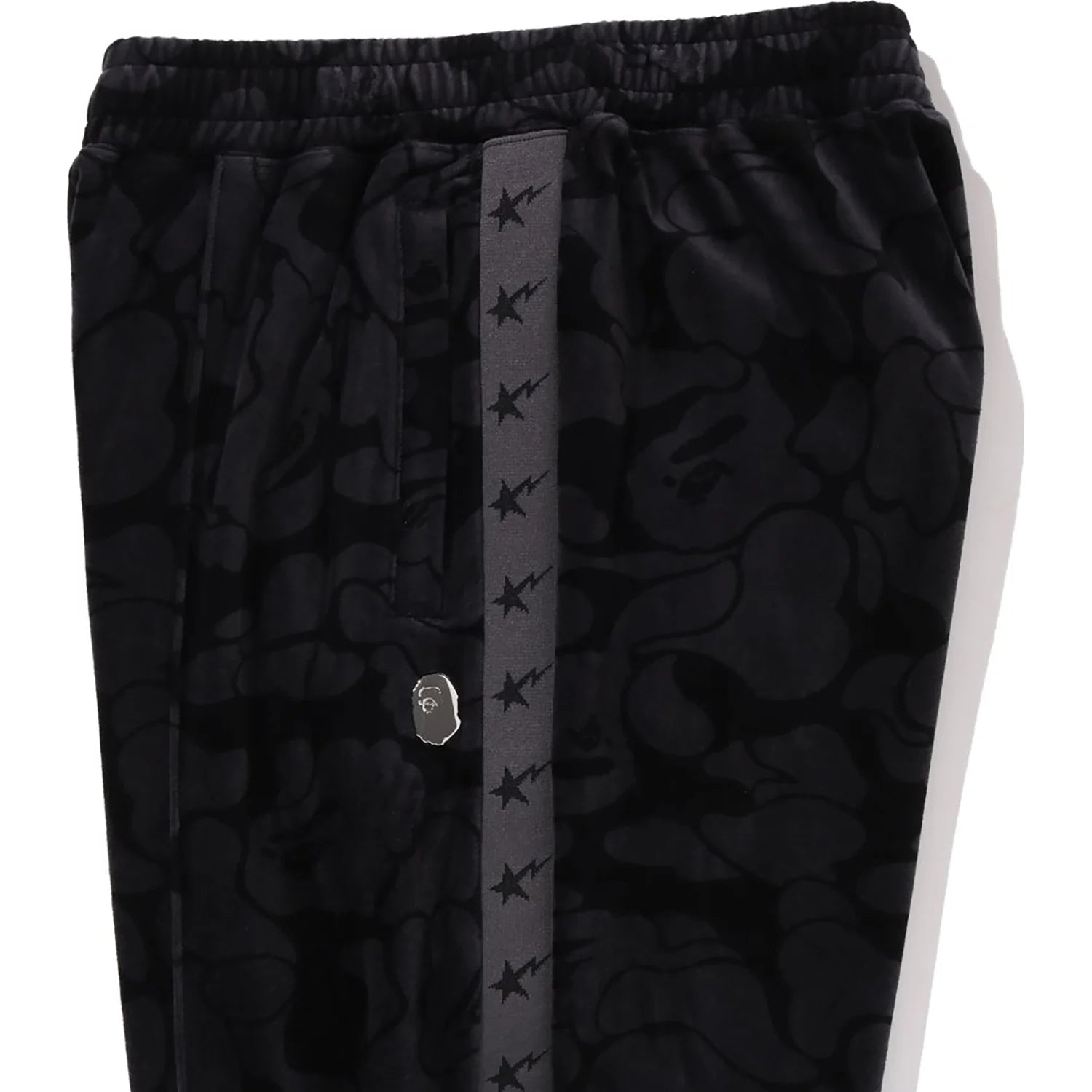 SOLID CAMO VELOUR METAL ONE POINT RELAXED FIT TRACK PANTS MENS