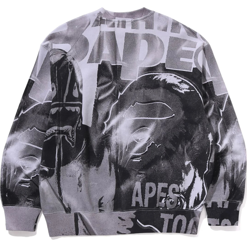 OVERPRINT RELAX FIT CREWNECK SWEATSHIRT MENS