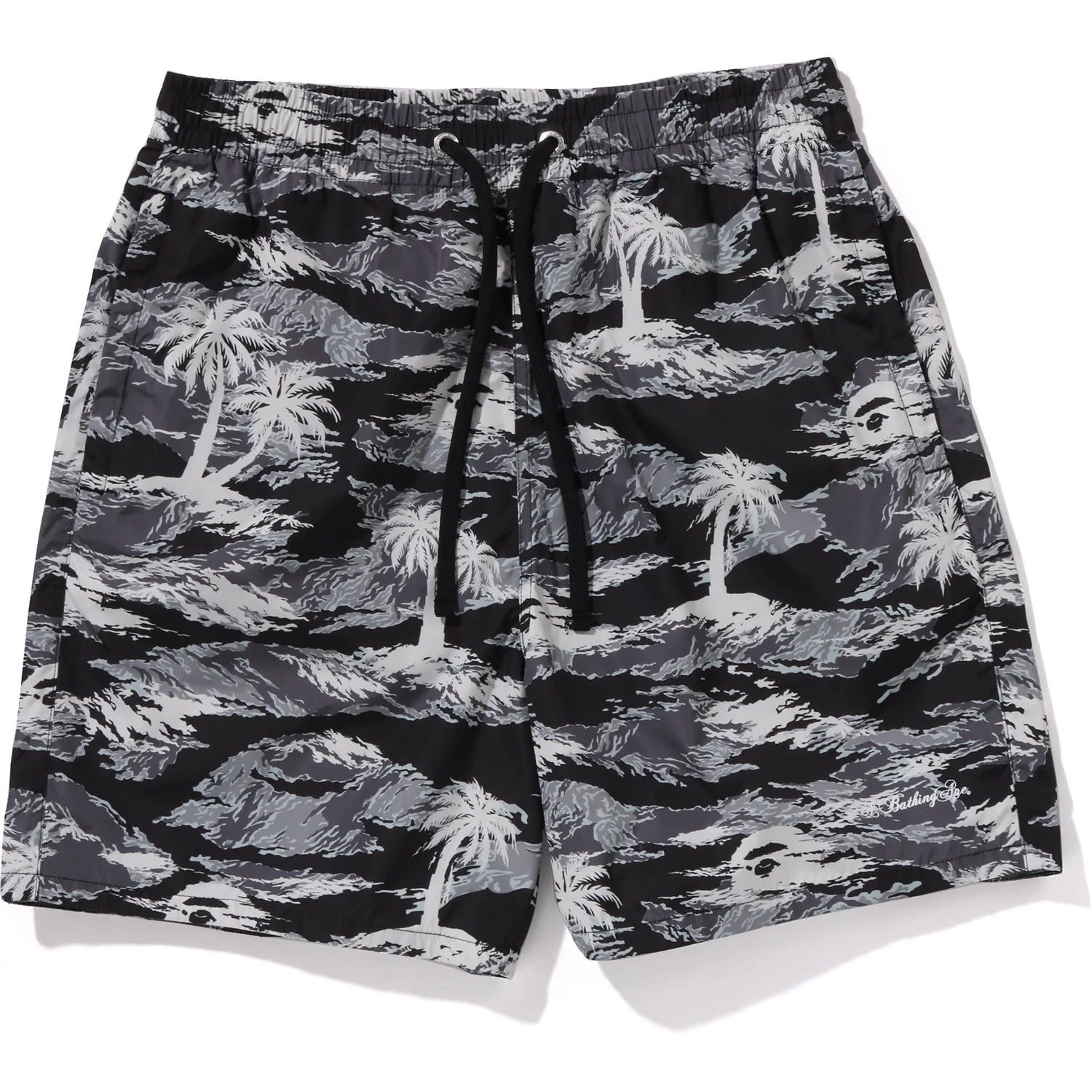 PALM TREE CAMO RELAXED FIT BEACH SHORTS MENS