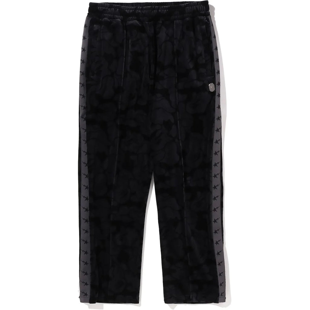 SOLID CAMO VELOUR METAL ONE POINT RELAXED FIT TRACK PANTS MENS