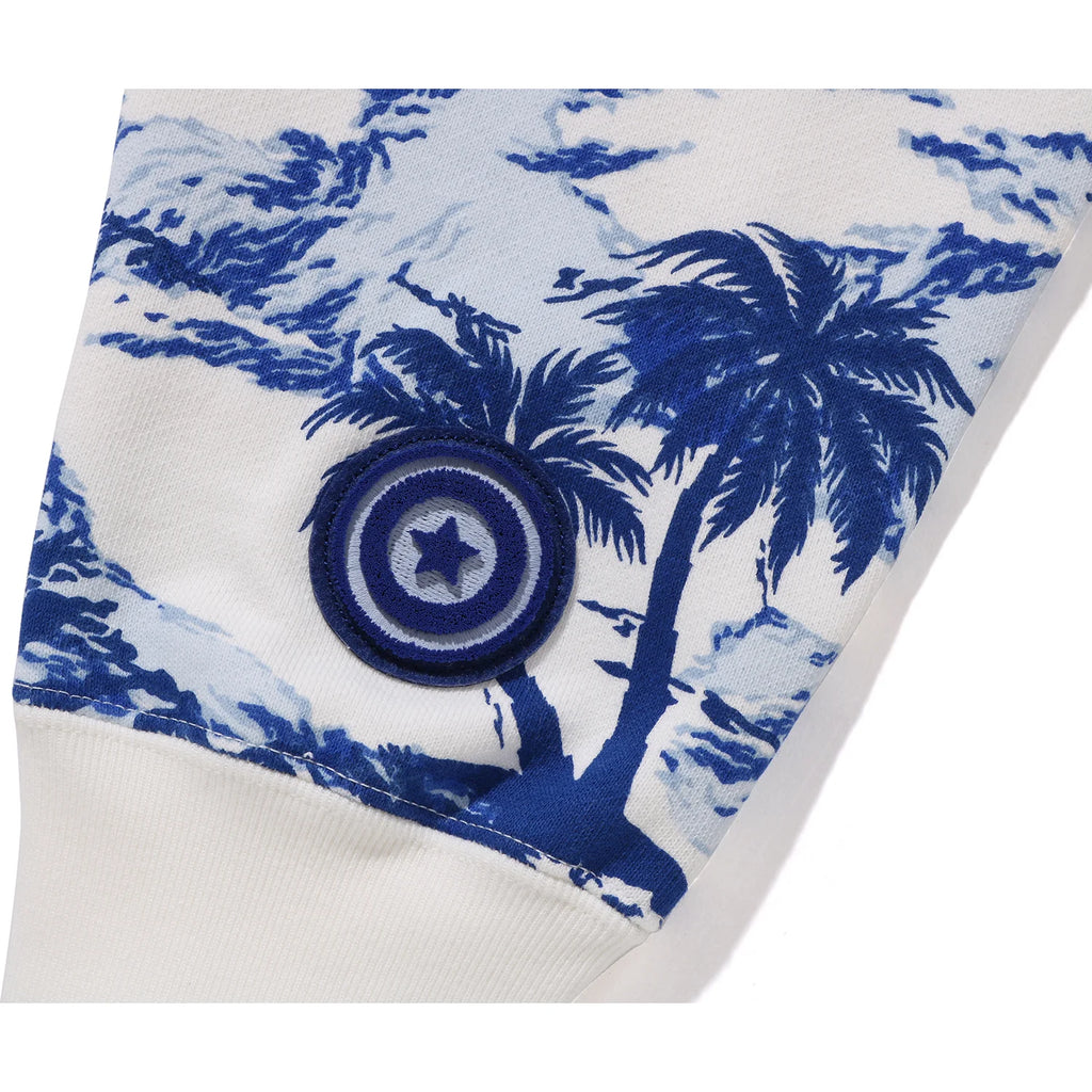 PALM TREE CAMO RELAXED FIT SHARK FULL ZIP HOODIE MENS