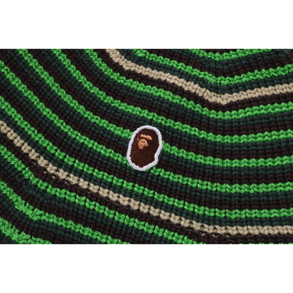 APE HEAD ONE POINT STRIPE KNIT HAT MENS