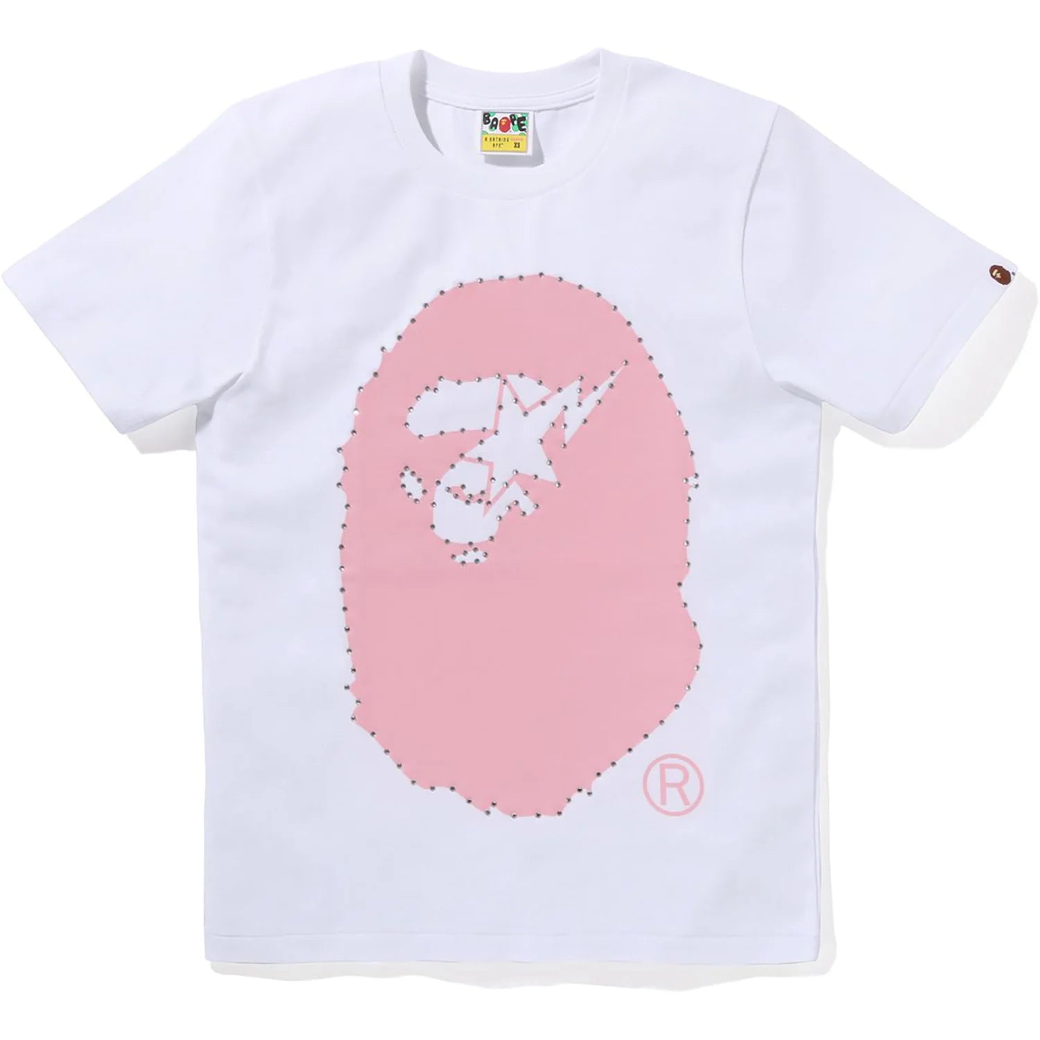 CRYSTAL STONE STA EYE BIG APE HEAD TEE LADIES